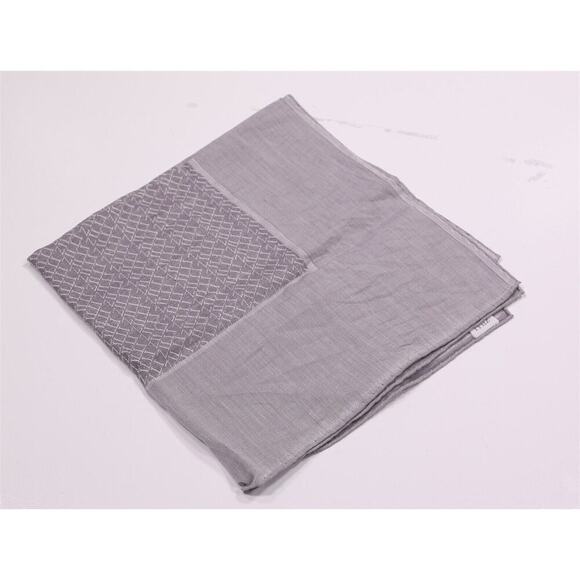 Zilli Made in France Gray Logo Cotton Pocket Square Handkerchief - Picture 1 of 5